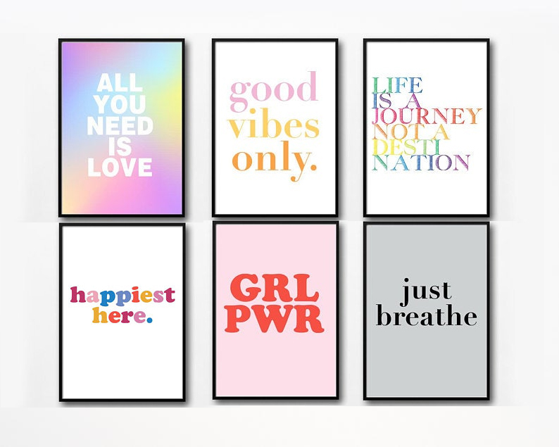 6 pc. Printable Affirmation Wall Art BUNDLE, Printable Quotes,  Inspirational Quotes, Digital Download, Motivation Quote, Downloadable  Prints