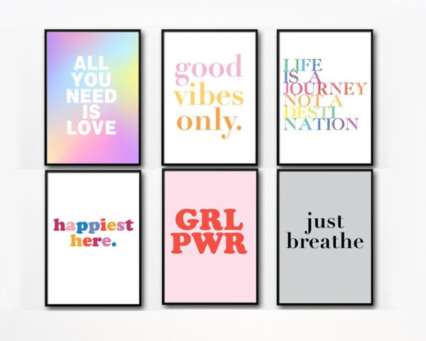 6 pc. Printable Affirmation Wall Art BUNDLE, Printable Quotes